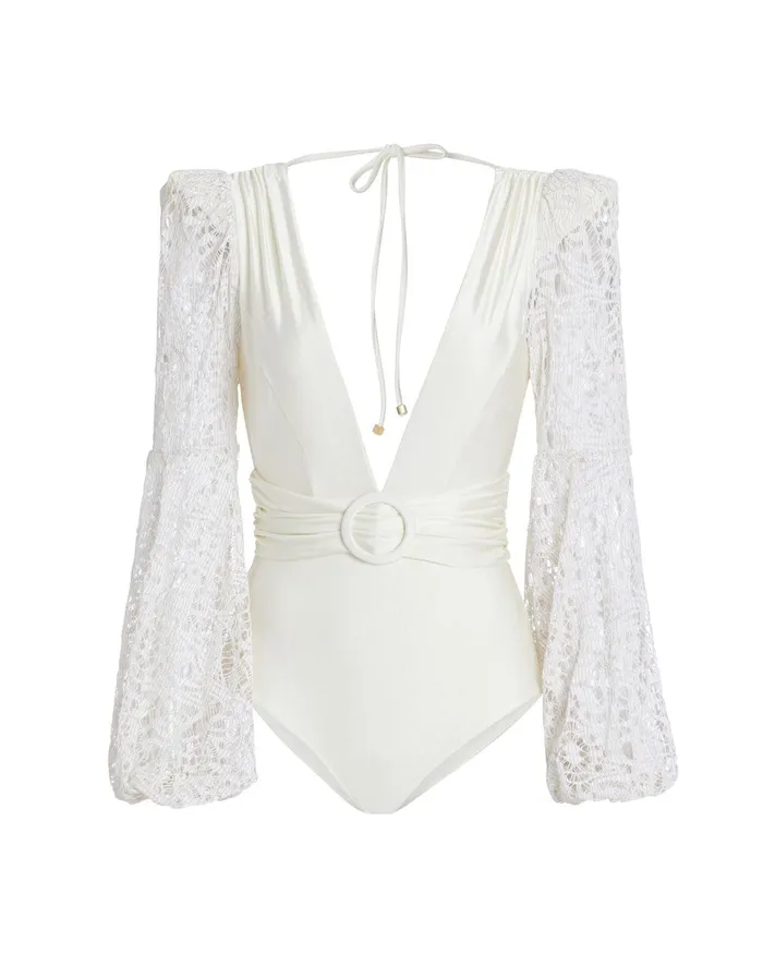 Tops and Bodysuits Women PatBO Lace Sleeve Bodysuit X Harrods EXCLUSIVE