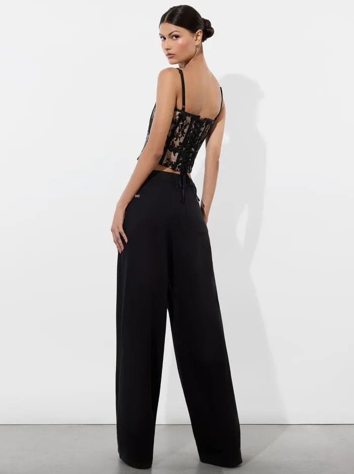 Tops Women Alice Olivia Cressida Embellished Corset Blackalmond