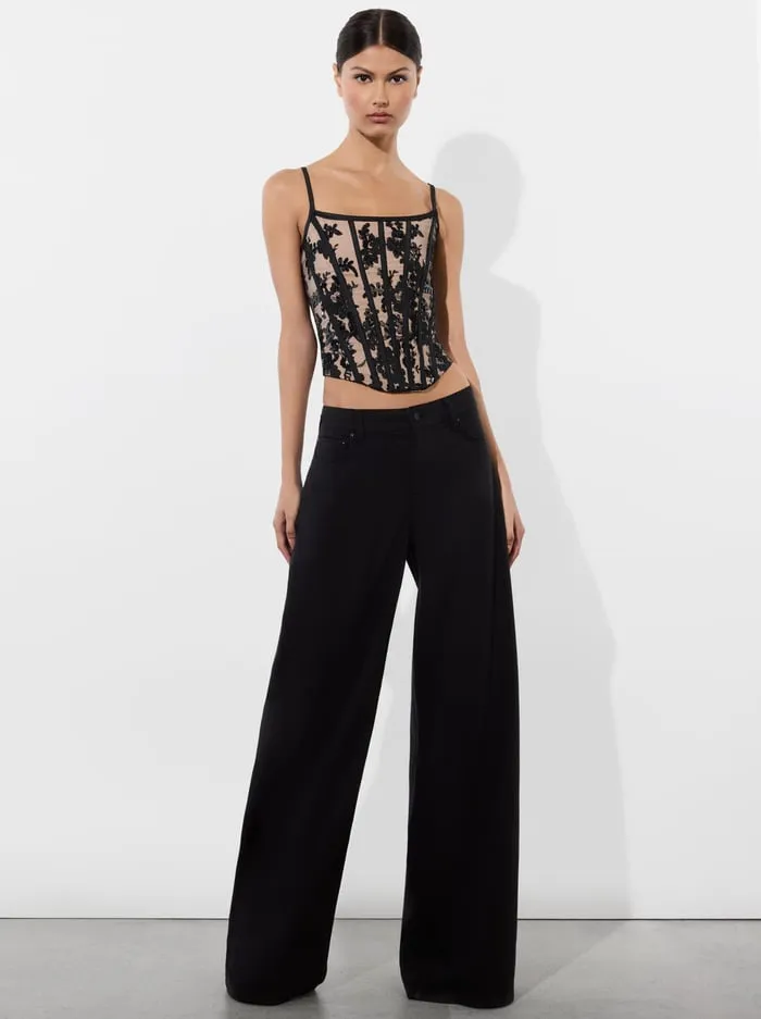 Tops Women Alice Olivia Cressida Embellished Corset Blackalmond