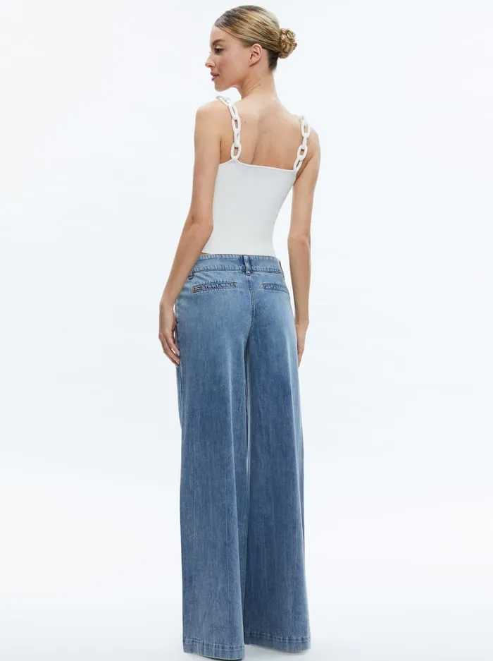 Tops Women Alice Olivia Gretel Looped Strap Tank Soft White