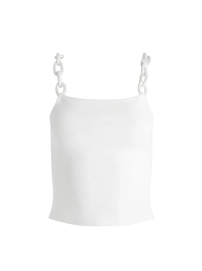 Tops Women Alice Olivia Gretel Looped Strap Tank Soft White