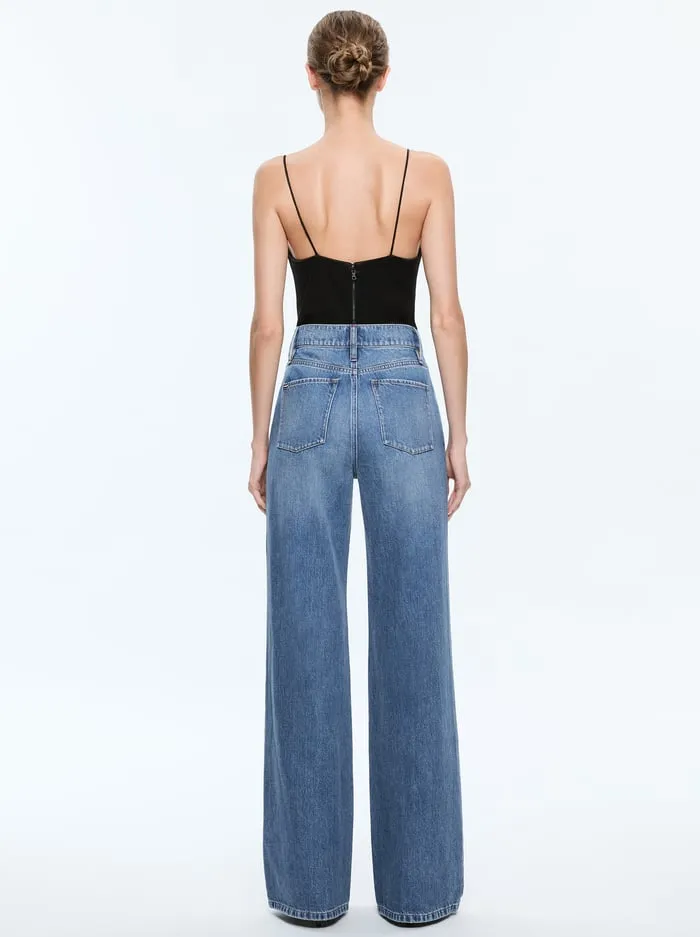 Tops Women Alice Olivia Harmon Bodysuit Black