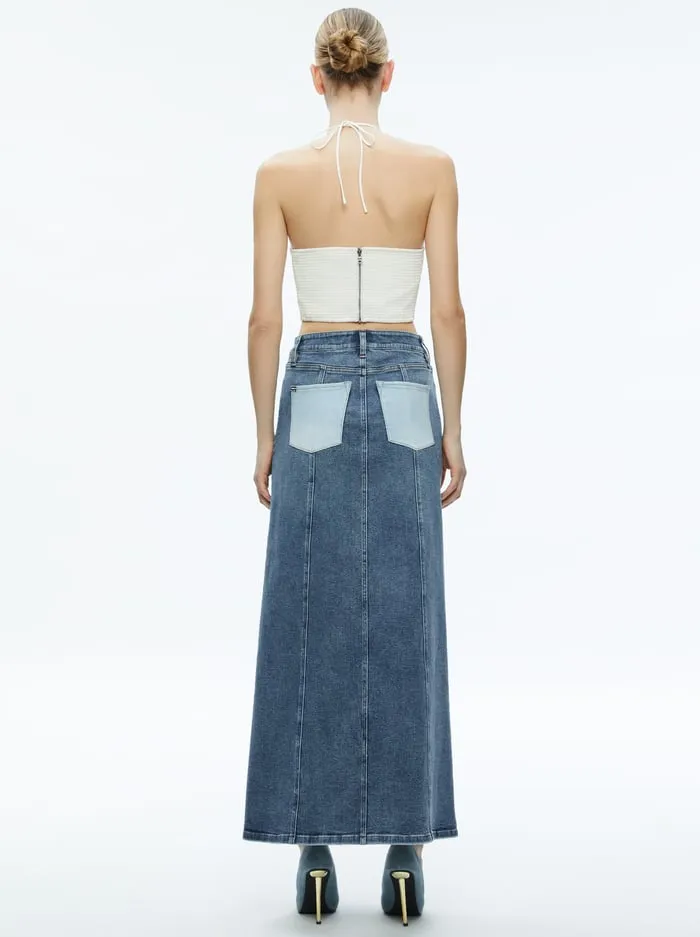Tops Women Alice Olivia Jaymee Vegan Leather Cropped Halter Top Off White