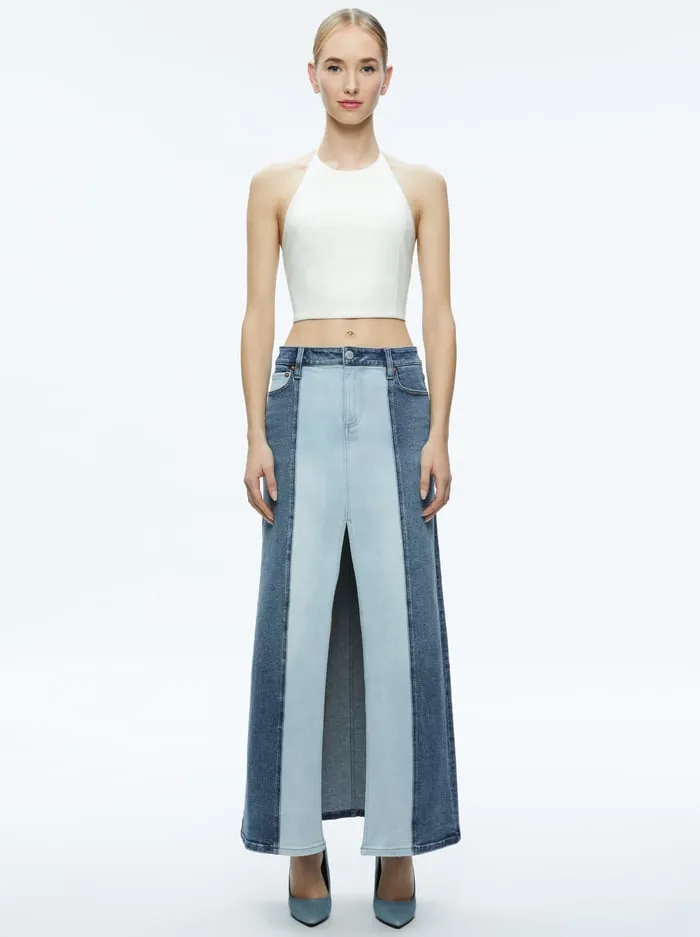 Tops Women Alice Olivia Jaymee Vegan Leather Cropped Halter Top Off White