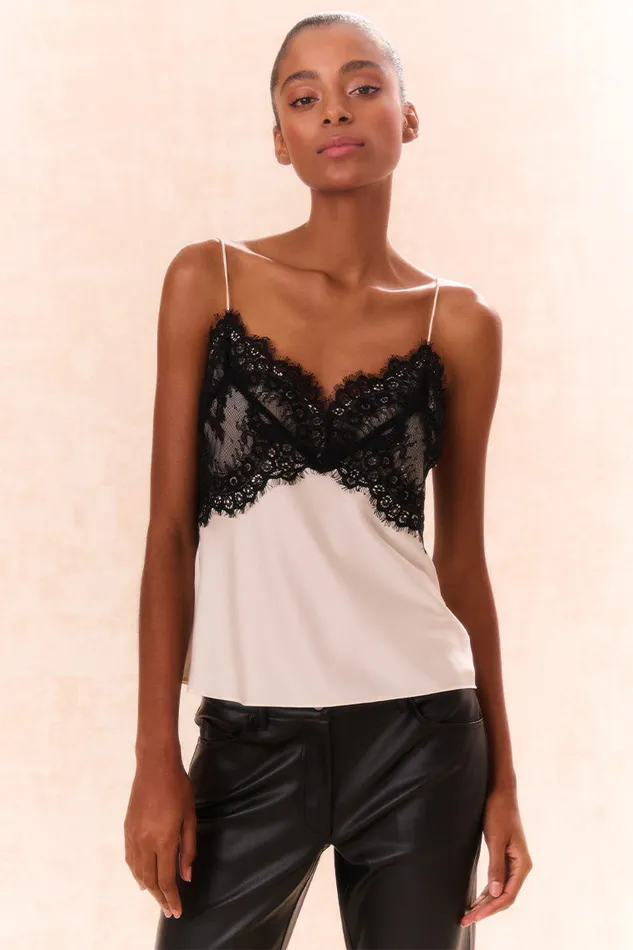 Tops Women LoveShackFancy Talulah LaceTrimmed Cami Top Cream
