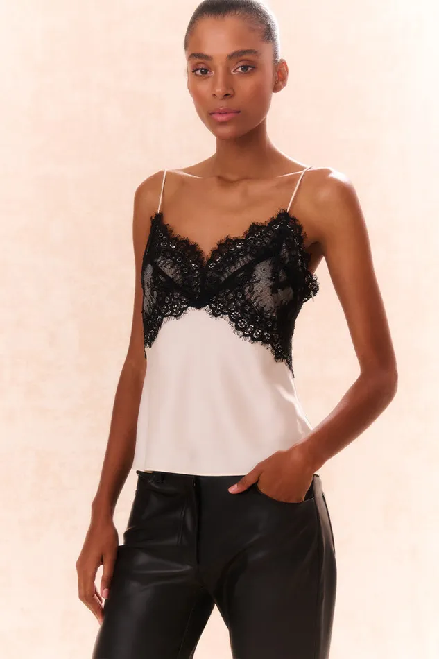 Tops Women LoveShackFancy Talulah LaceTrimmed Cami Top Cream