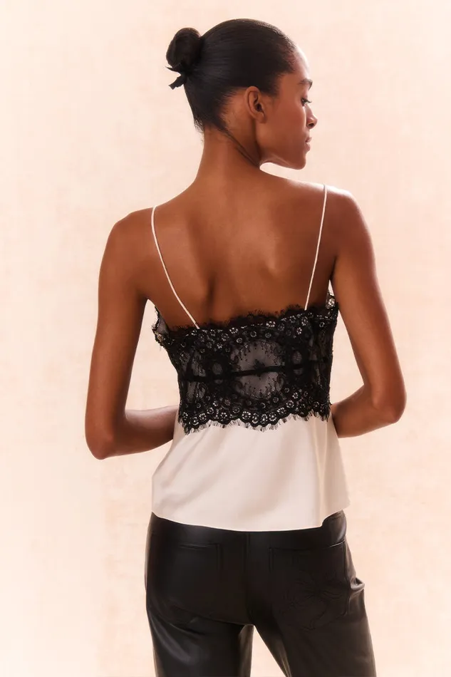 Tops Women LoveShackFancy Talulah LaceTrimmed Cami Top Cream