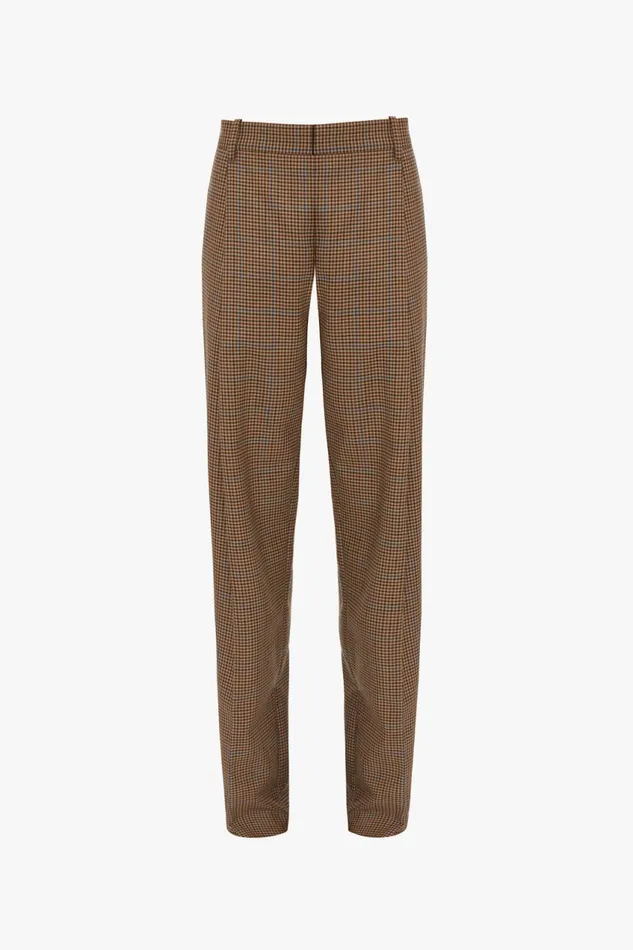 Trousers and Shorts Women Victoria Beckham Asymmetric Chino Trouser In TobaccoMulti
