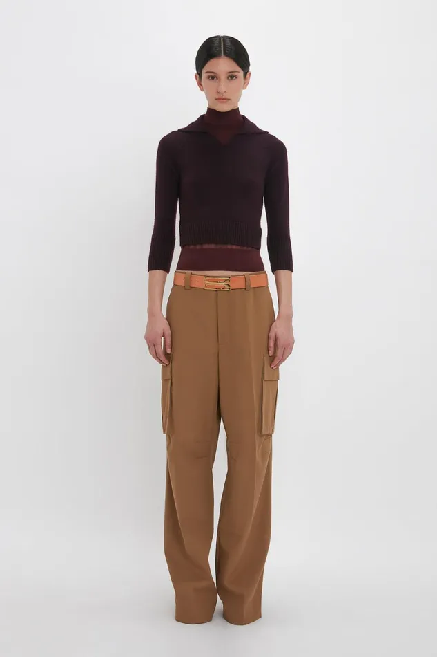 Trousers and Shorts Women Victoria Beckham Relaxed Cargo Trouser In Tobacco