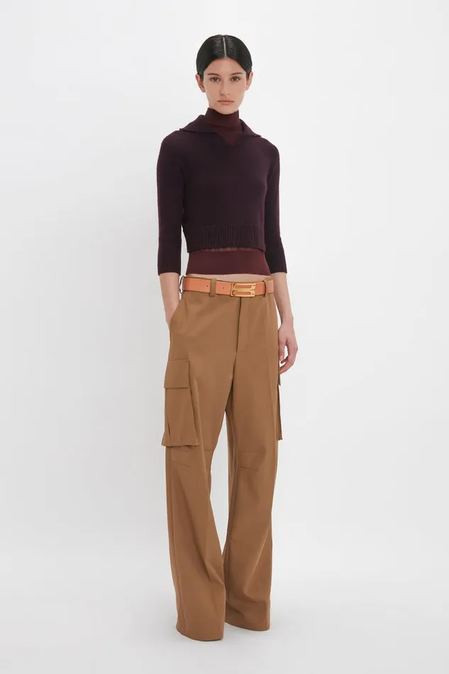 Trousers and Shorts Women Victoria Beckham Relaxed Cargo Trouser In Tobacco