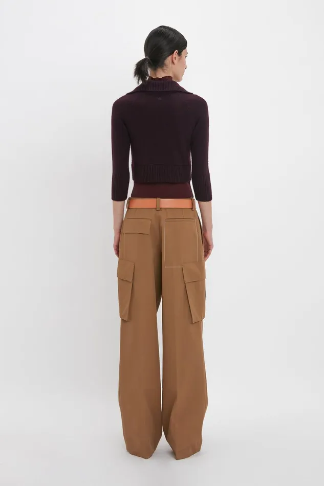 Trousers and Shorts Women Victoria Beckham Relaxed Cargo Trouser In Tobacco