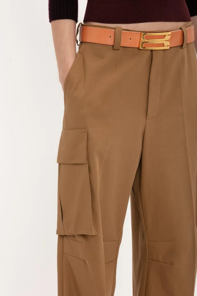 Trousers and Shorts Women Victoria Beckham Relaxed Cargo Trouser In Tobacco