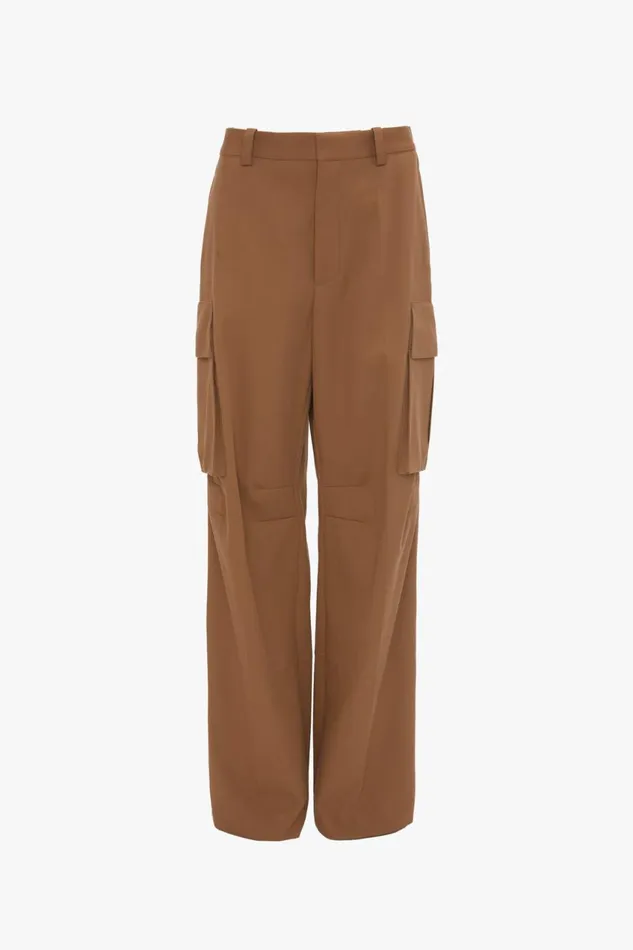 Trousers and Shorts Women Victoria Beckham Relaxed Cargo Trouser In Tobacco