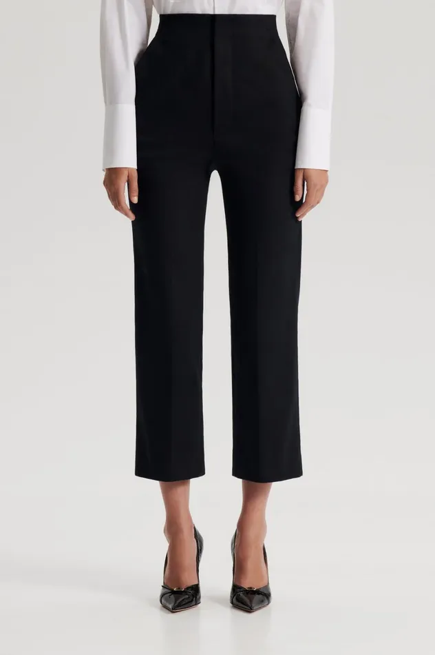 Trousers Women Scanlan Theodore MERCERISED COTTON TROUSER Black Trousers Women Scanlan Theodore MERCERISED COTTON TROUSER Black