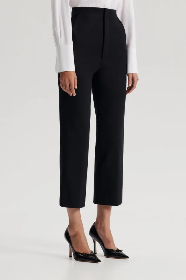 Trousers Women Scanlan Theodore MERCERISED COTTON TROUSER Black Trousers Women Scanlan Theodore MERCERISED COTTON TROUSER Black