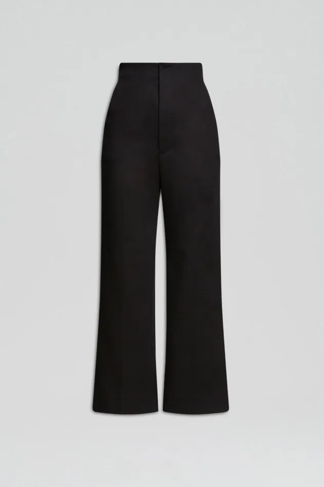Trousers Women Scanlan Theodore MERCERISED COTTON TROUSER Black Trousers Women Scanlan Theodore MERCERISED COTTON TROUSER Black