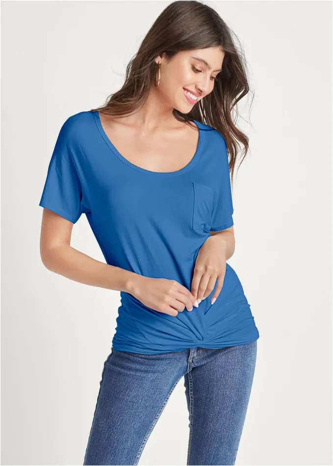 TWISTED KNOT DETAIL TEE Rgta Women VENUS Tops