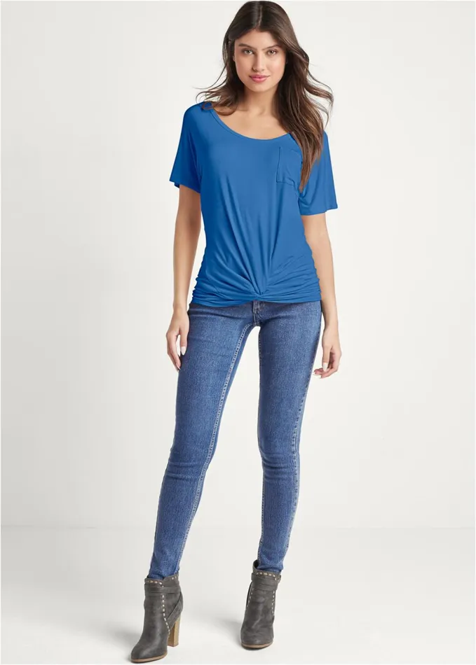 TWISTED KNOT DETAIL TEE Rgta Women VENUS Tops