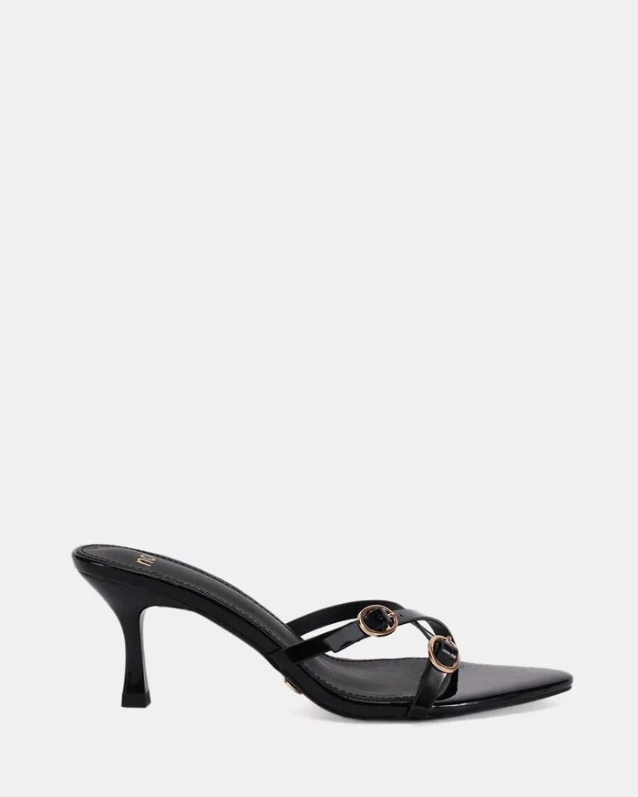 VALKYRIE Black Patent Mules Women Party NOVO Shoes