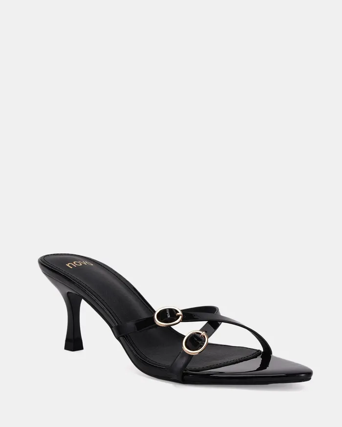 VALKYRIE Black Patent Mules Women Party NOVO Shoes