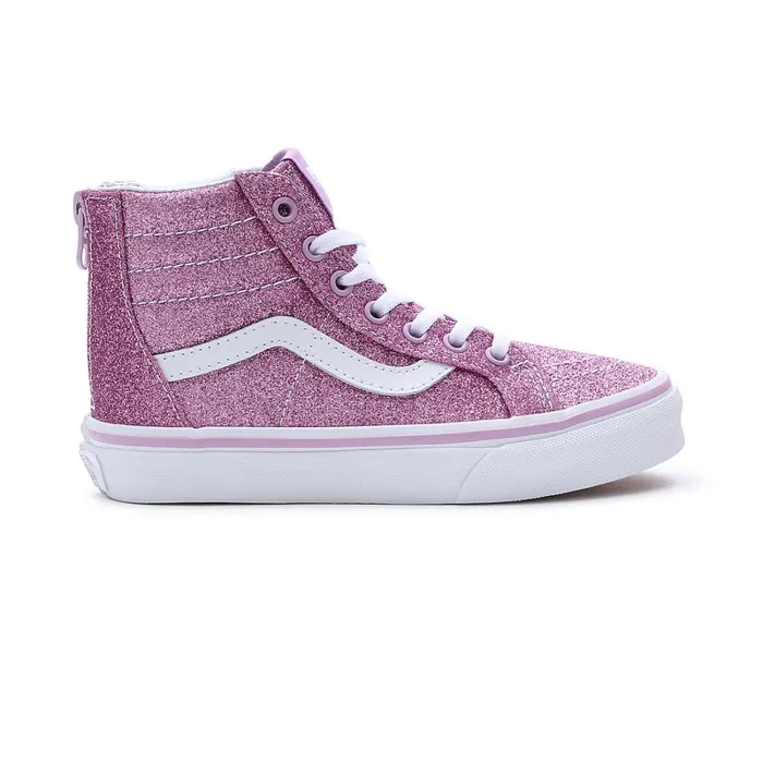 Vans Classics Kids Glitter Sk8Hi Zip Shoes 48 Years Purple