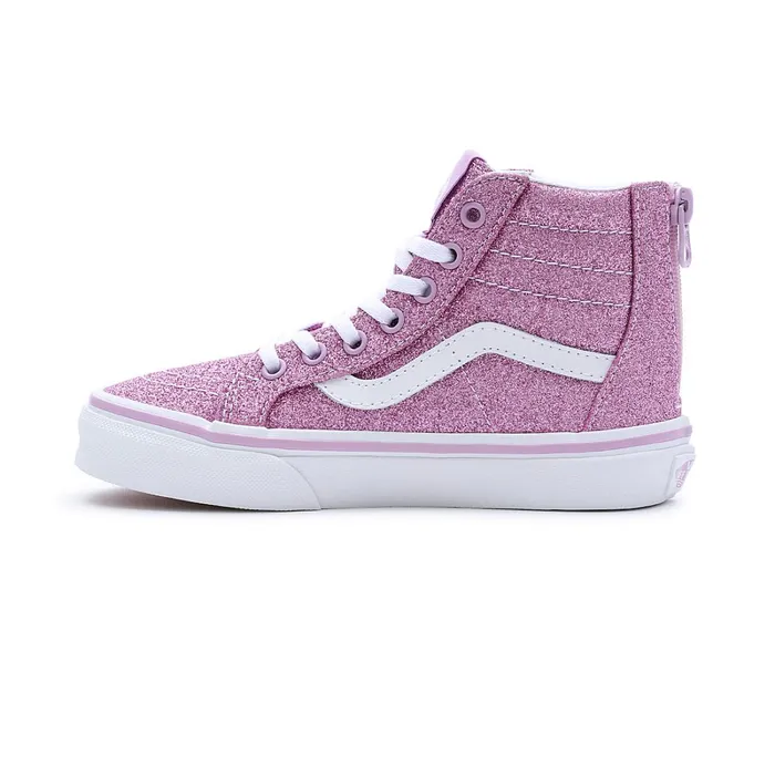 Vans Classics Kids Glitter Sk8Hi Zip Shoes 48 Years Purple
