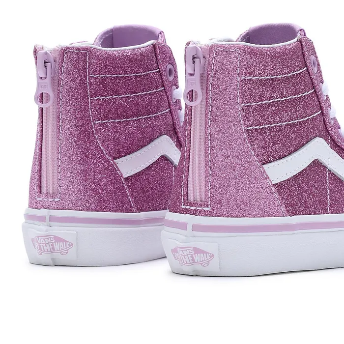 Vans Classics Kids Glitter Sk8Hi Zip Shoes 48 Years Purple