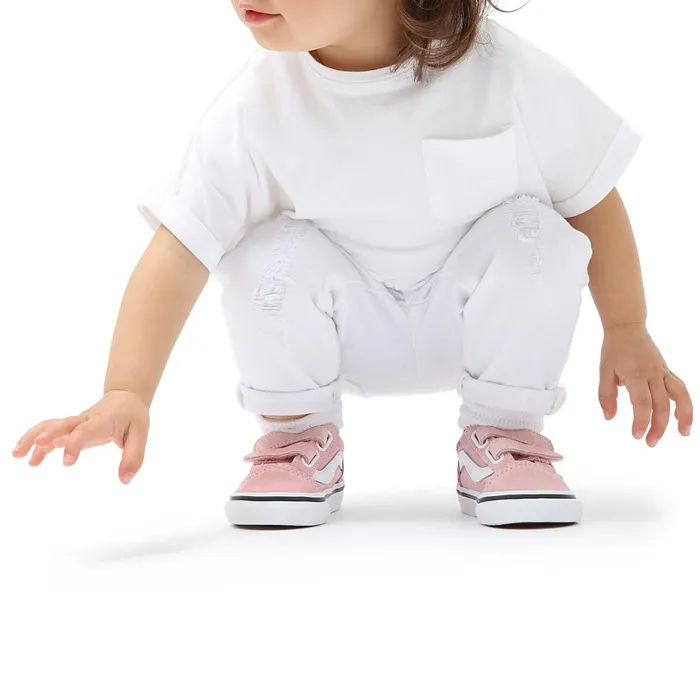 Vans Classics Kids Toddler Old Skool Hook And Loop Shoes 14 Years Pink