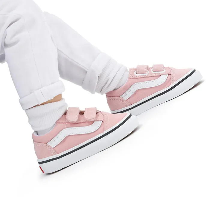 Vans Classics Kids Toddler Old Skool Hook And Loop Shoes 14 Years Pink