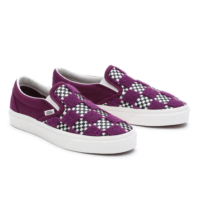 Vans Classics Men Tufted Check Classic SlipOn Shoes Purple