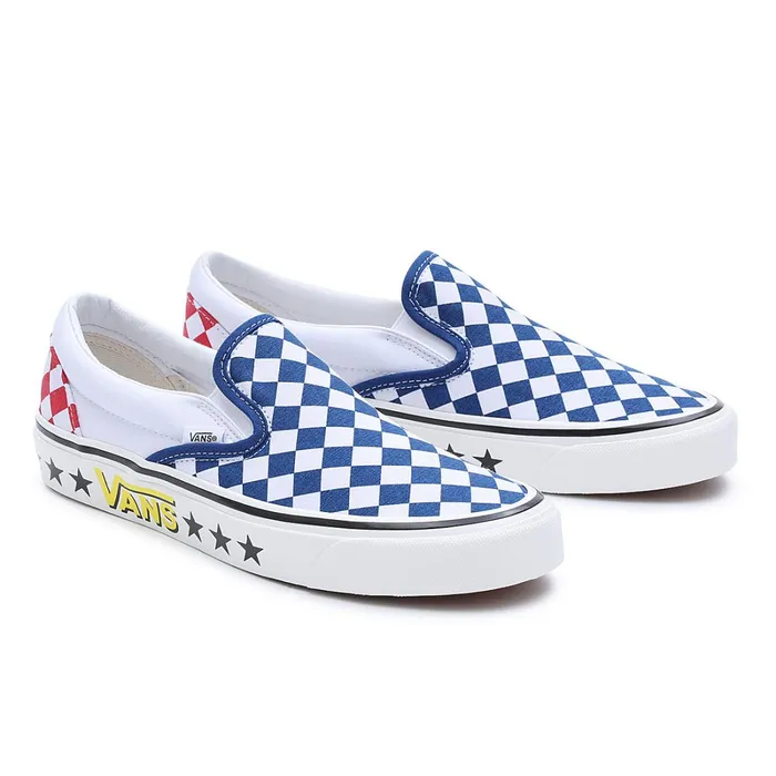 Vans Classics Women Diamond Check Classic SlipOn 98 DX Shoes Blue