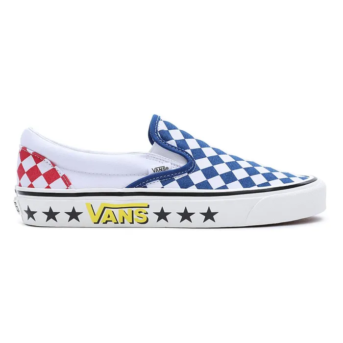 Vans Classics Women Diamond Check Classic SlipOn 98 DX Shoes Blue