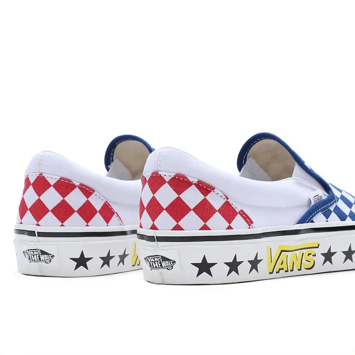 Vans Classics Women Diamond Check Classic SlipOn 98 DX Shoes Blue
