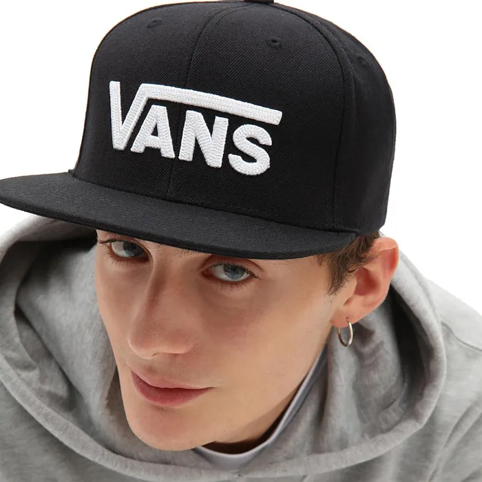 Vans Hats and Beanies Men Drop V Snapback Hat Black White