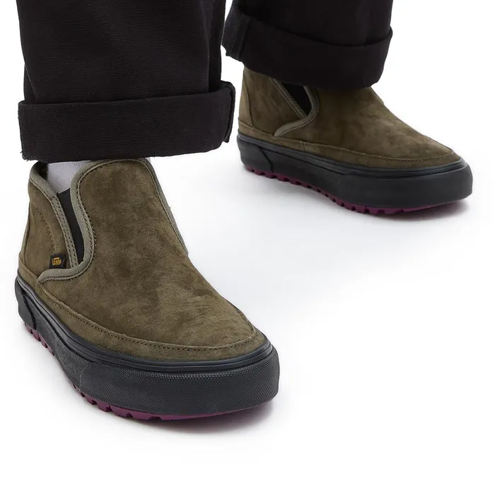 Vans HiTop Shoes Men Sherpa Mid Slip MTE1 Shoes Green
