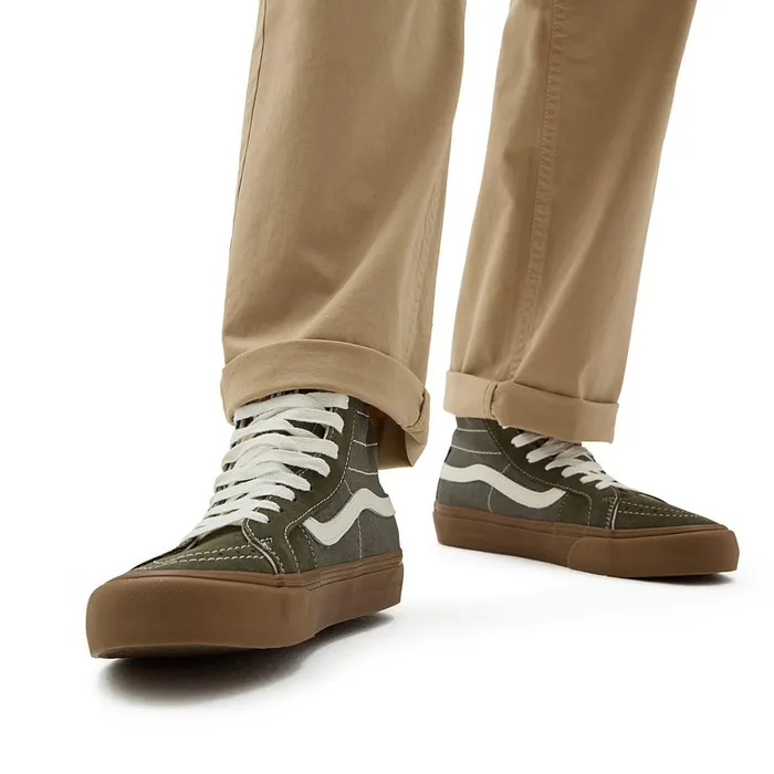 Vans HiTop Shoes Women Salt Wash Sk8Hi 38 Decon VR3 Shoes Green
