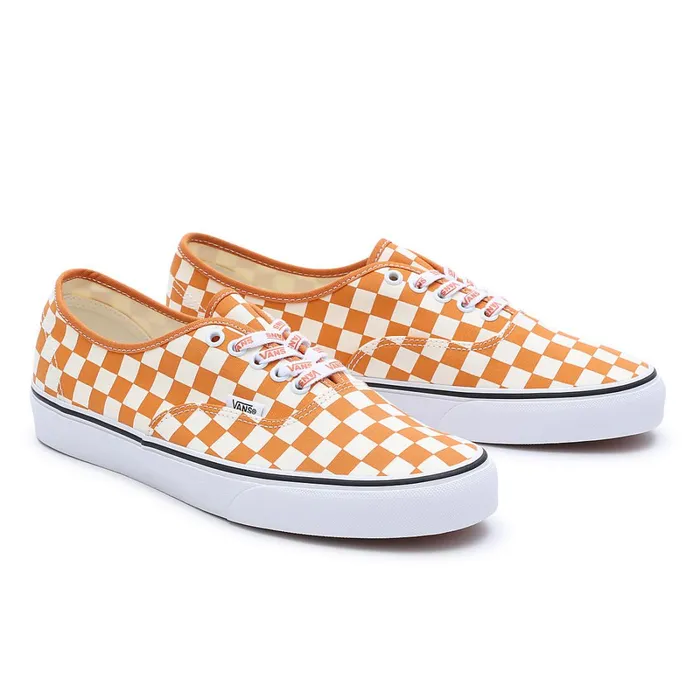 Vans Lowtop Shoes Men Check Authentic Shoes White Orange