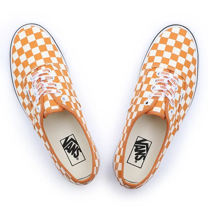 Vans Lowtop Shoes Men Check Authentic Shoes White Orange