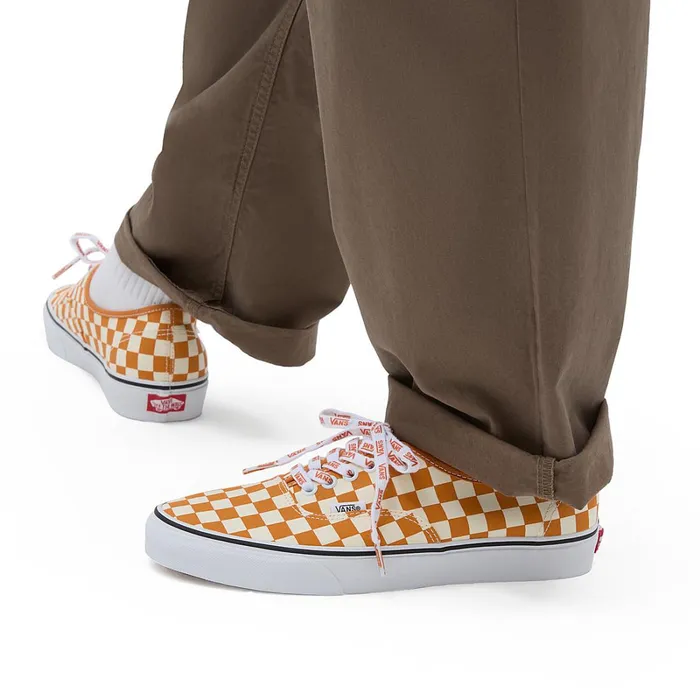 Vans Lowtop Shoes Men Check Authentic Shoes White Orange