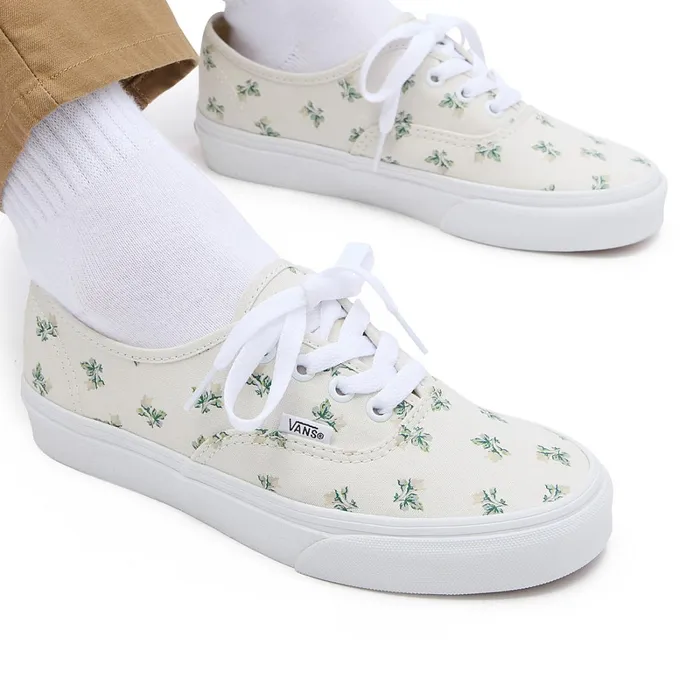 Vans Lowtop Shoes Men Floral Authentic Shoes White
