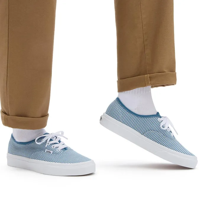 Vans Lowtop Shoes Men Houndstooth Authentic Shoes Blue