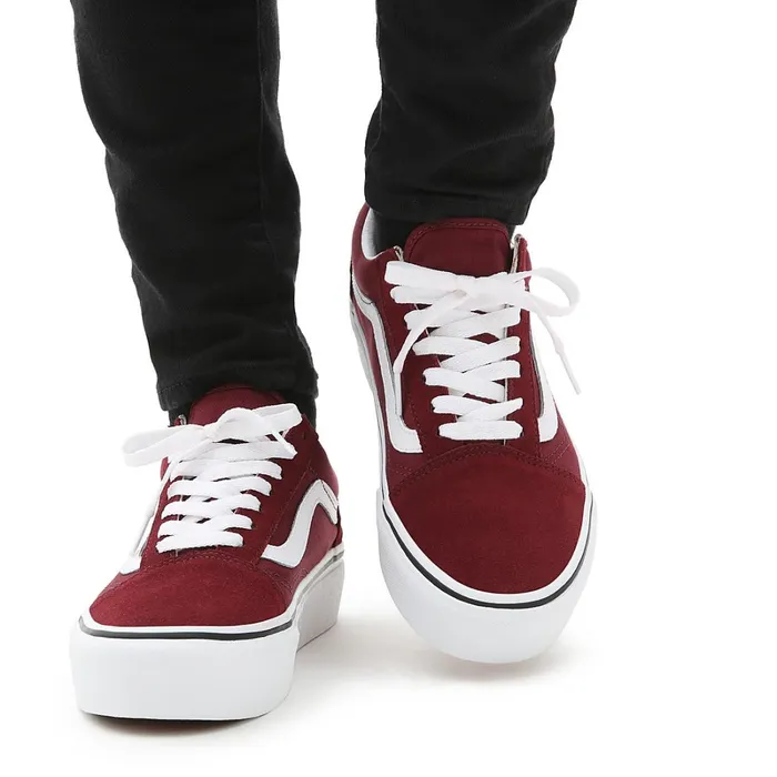 Vans Lowtop Shoes Women Platform Old Skool Shoes Red
