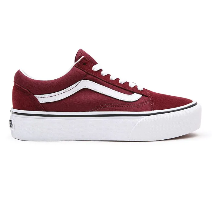 Vans Lowtop Shoes Women Platform Old Skool Shoes Red