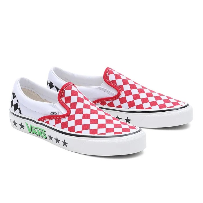 Vans Slipon Shoes Men Diamond Check Classic SlipOn 98 DX Shoes Red