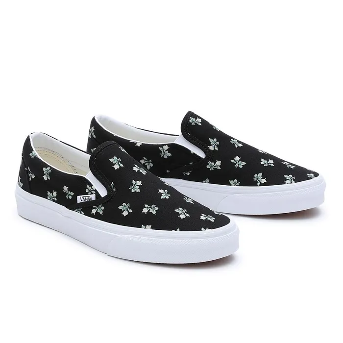Vans Slipon Shoes Men Floral Classic SlipOn Shoes Black