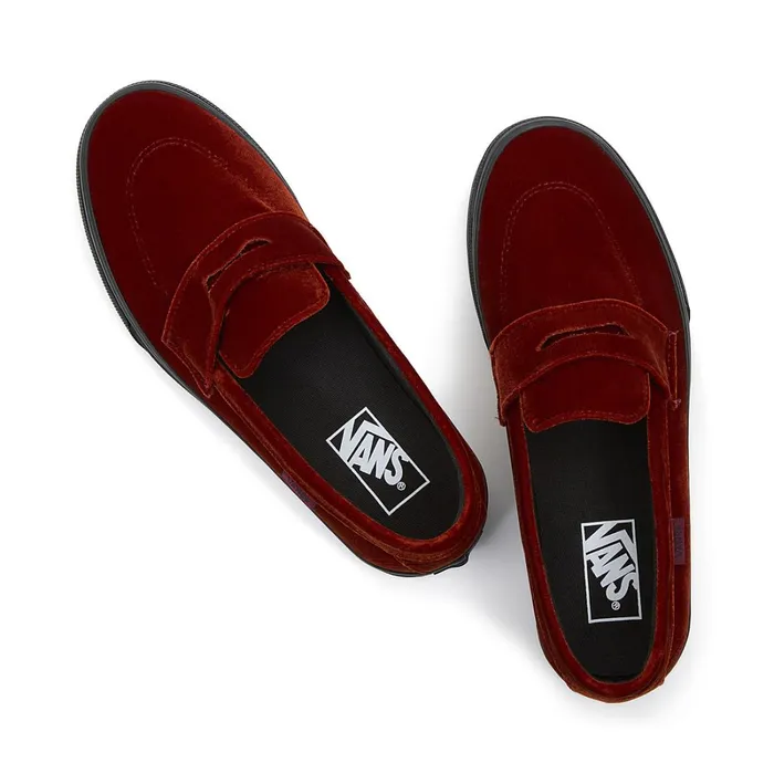 Vans Slipon Shoes Women Style 53 Velvet Shoes Red