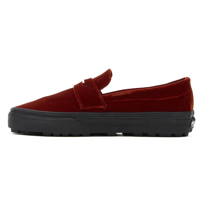 Vans Slipon Shoes Women Style 53 Velvet Shoes Red