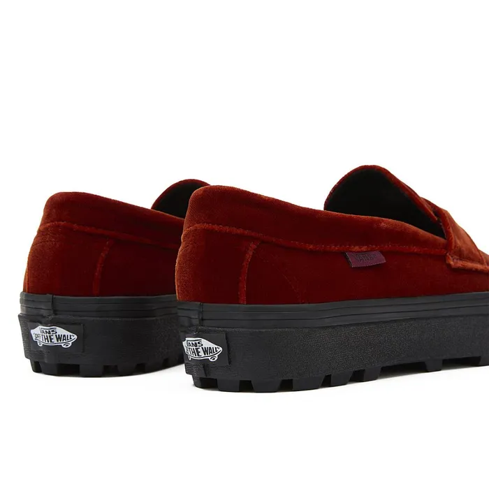 Vans Slipon Shoes Women Style 53 Velvet Shoes Red