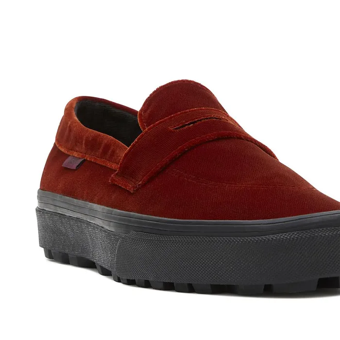 Vans Slipon Shoes Women Style 53 Velvet Shoes Red