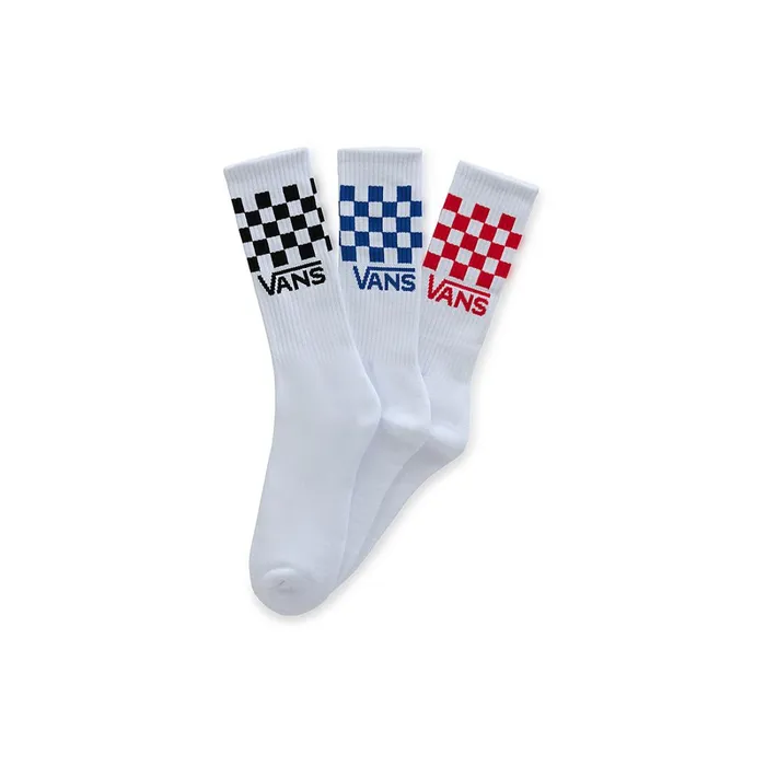 Vans Socks Men Classic Check Crew Socks 3 Pairs White